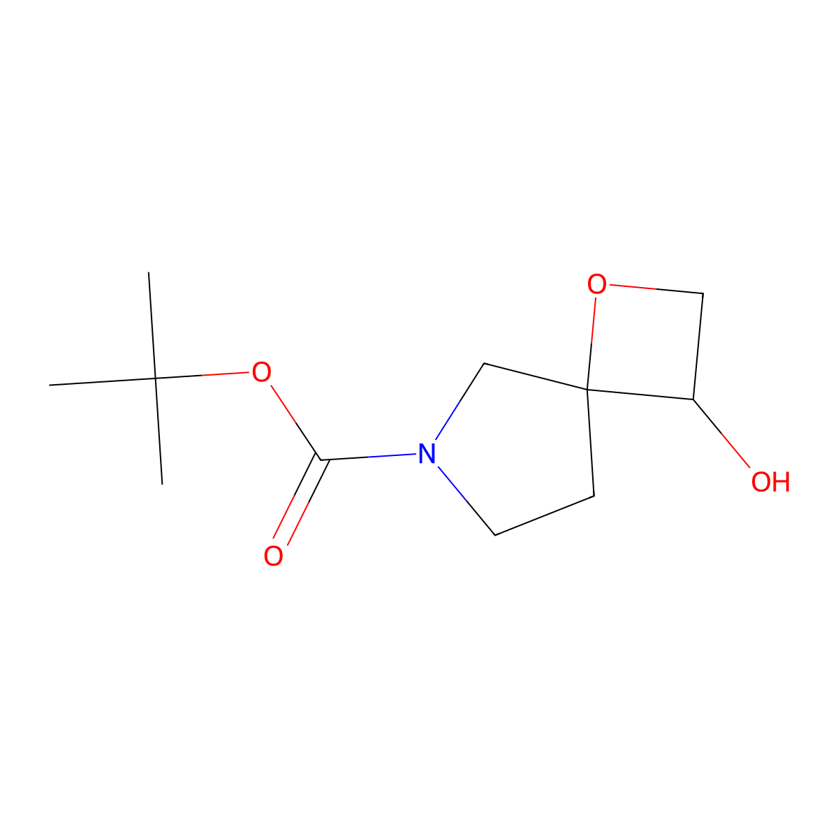 tert-Butyl 3-hydroxy-1-oxa-6-azaspiro[3.4]octane-6-carboxylate molecular structure, CAS 1638759-52-0