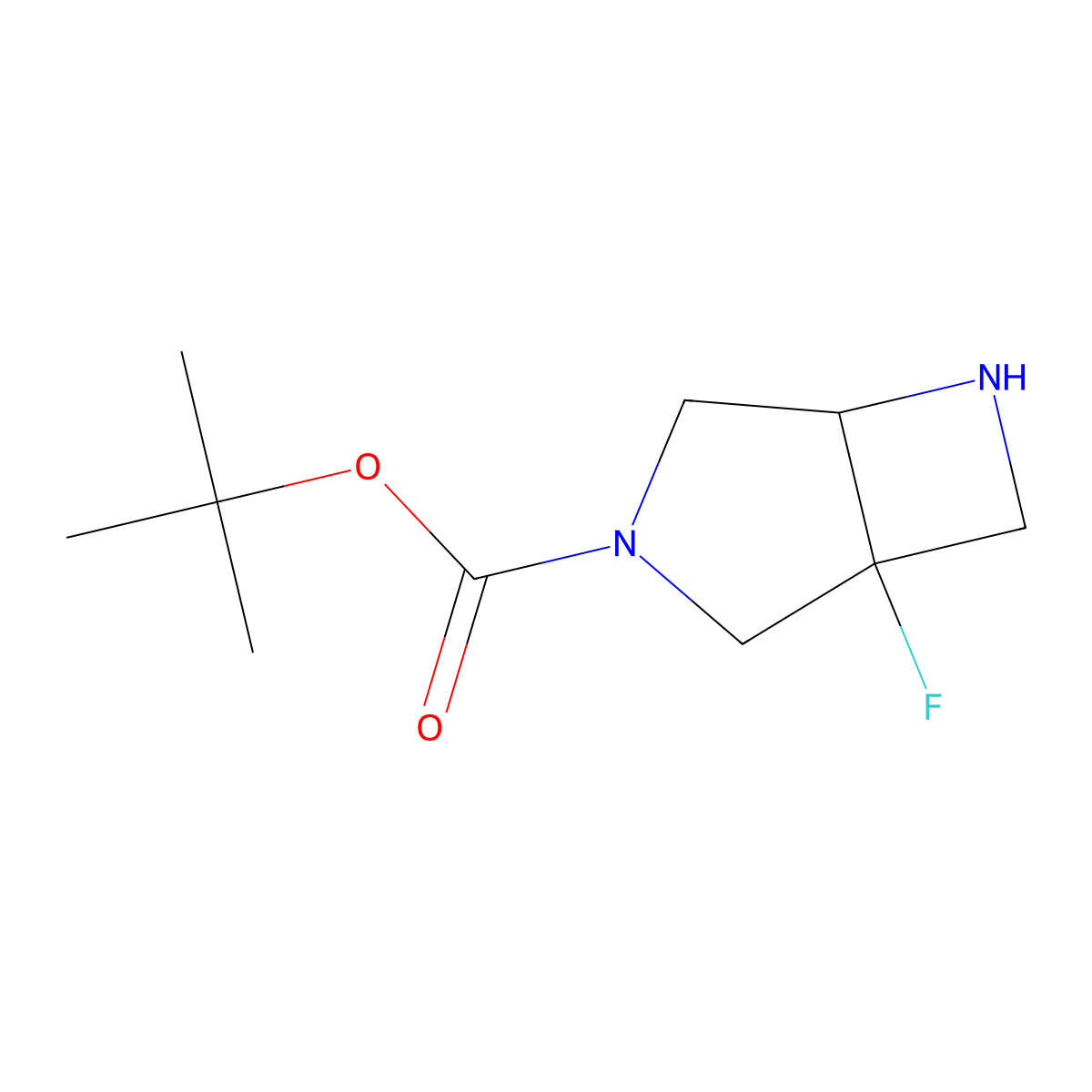 tert-Butyl 1-fluoro-3,6-diazabicyclo[3.2.0]heptane-3-carboxylate molecular structure, CAS 1638759-54-2