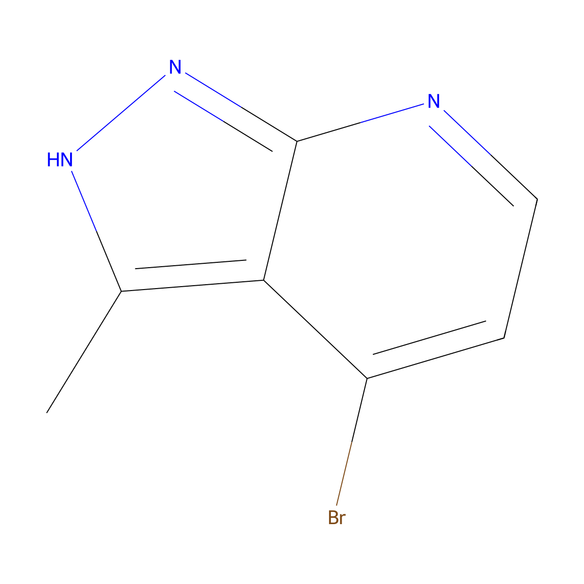 4-Bromo-3-methyl-1H-pyrazolo[3,4-b]pyridine molecular structure, CAS 1638759-60-0