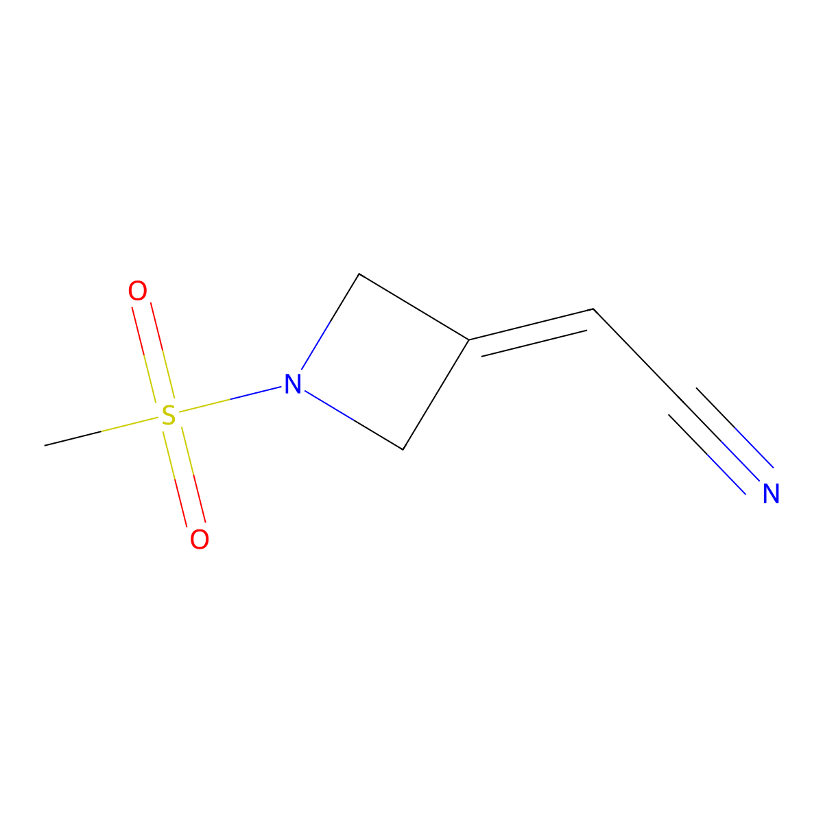2-(1-Methanesulfonylazetidin-3-ylidene)acetonitrile molecular structure, CAS 1638759-68-8