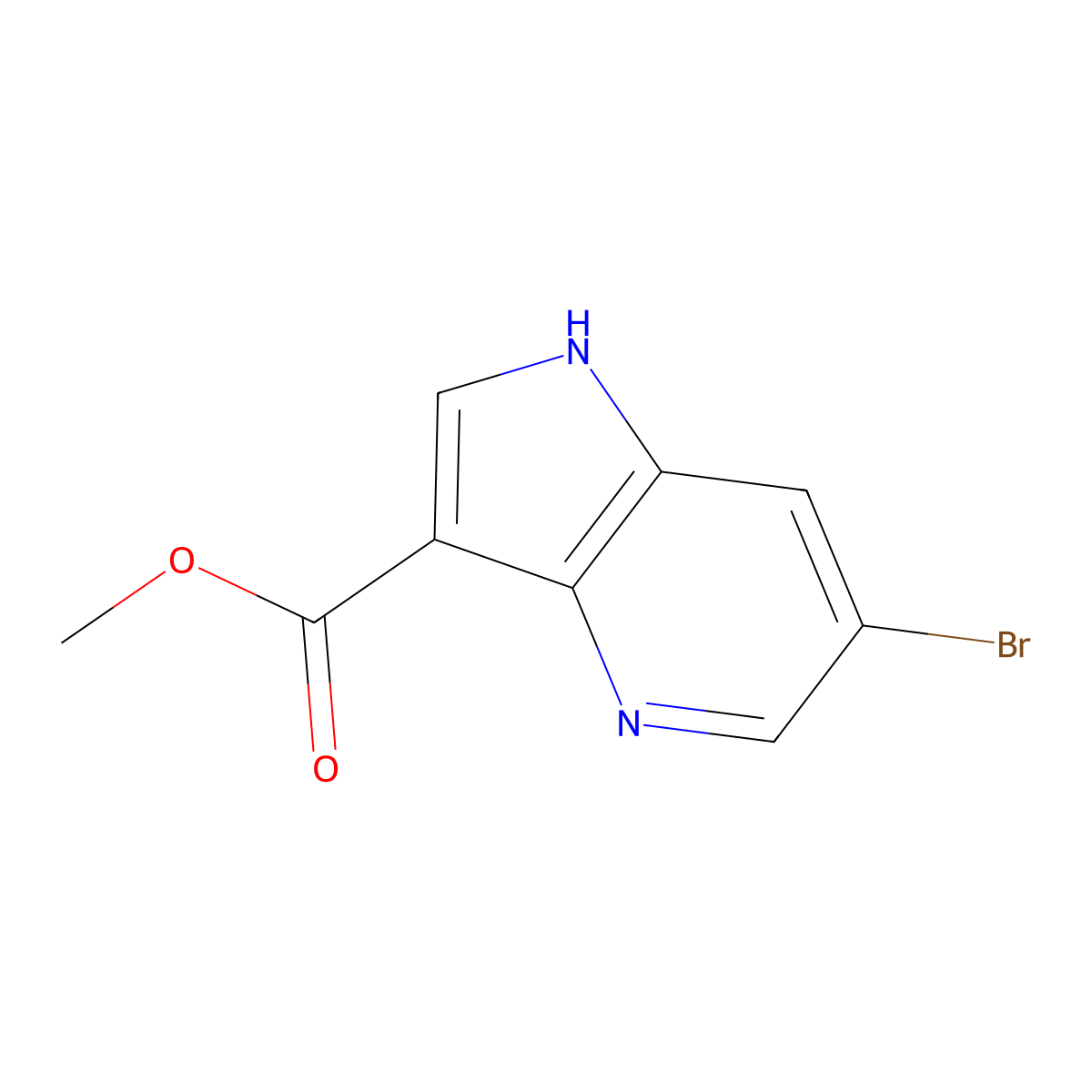 Methyl 6-bromo-1H-pyrrolo[3,2-b]pyridine-3-carboxylate molecular structure, CAS 1638759-73-5