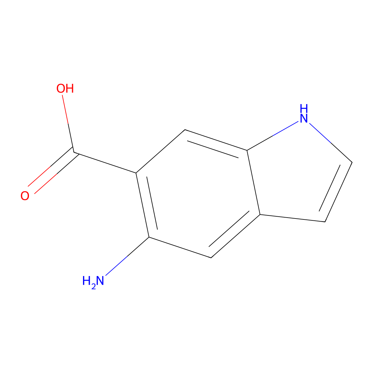 5-amino-1H-indole-6-carboxylic acid molecular structure, CAS 1638759-77-9