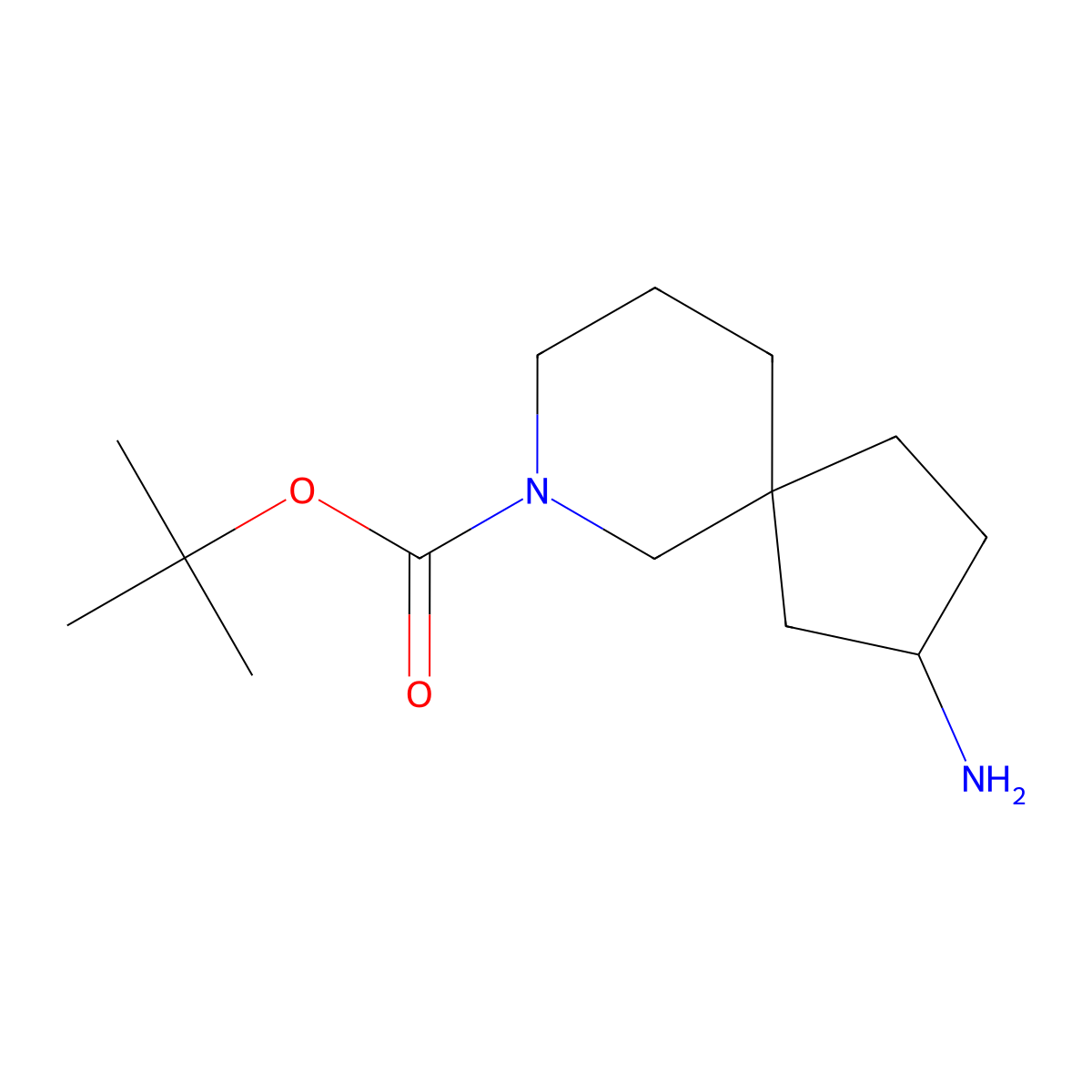 Tert-butyl 2-amino-7-azaspiro(4.5)decane-7-carboxylate molecular structure, CAS 1638759-80-4