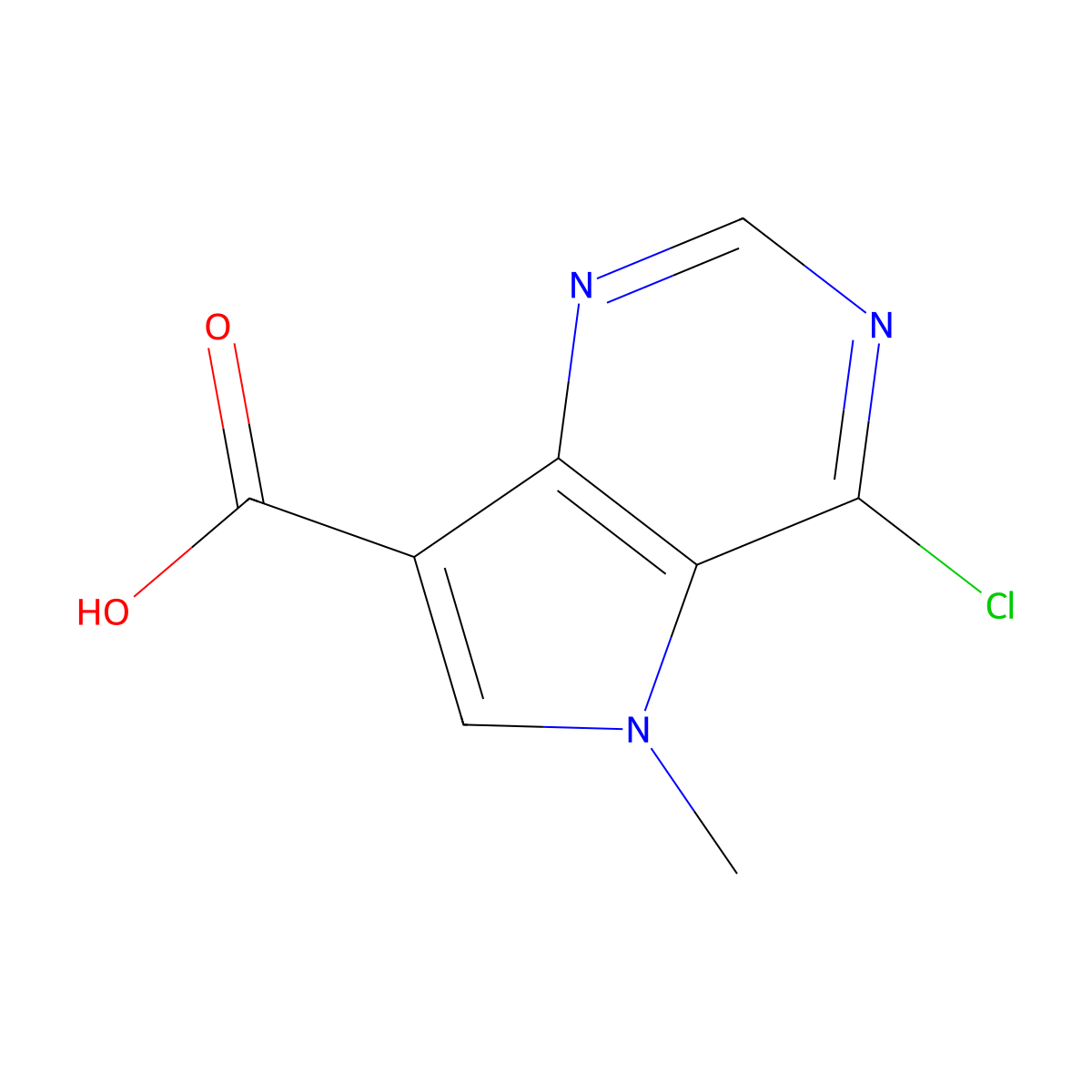 4-chloro-5-methyl-5H-pyrrolo[3,2-d]pyrimidine-7-carboxylic acid molecular structure, CAS 1638759-85-9