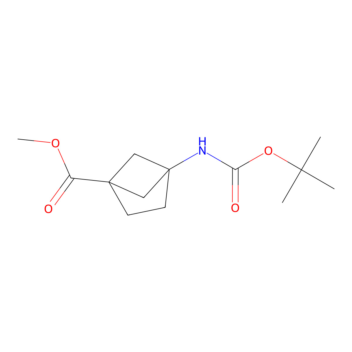 Methyl 4-((tert-butoxycarbonyl)amino)bicyclo[2.1.1]hexane-1-carboxylate molecular structure, CAS 1638760-04-9