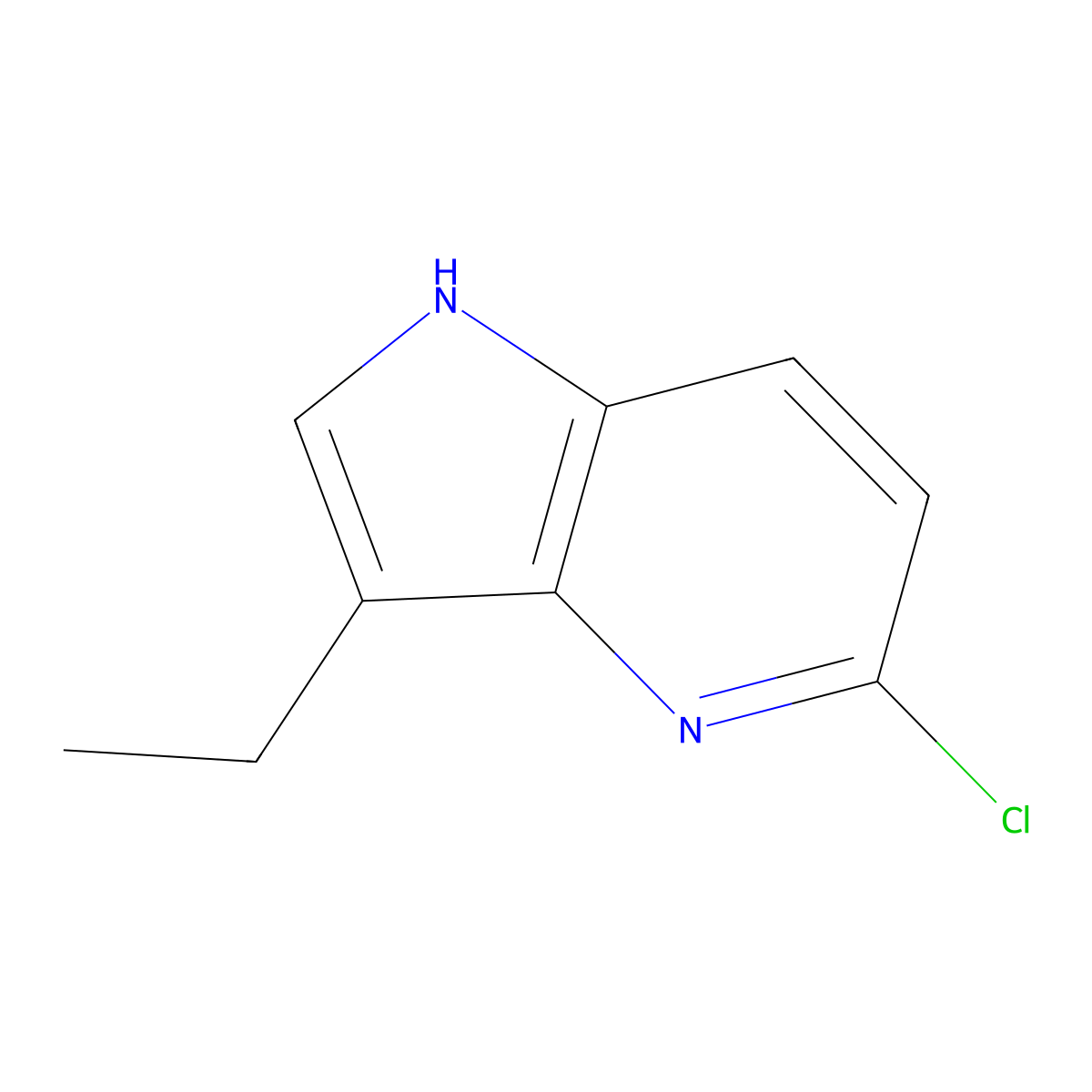 5-chloro-3-ethyl-1H-pyrrolo[3,2-b]pyridine molecular structure, CAS 1638760-05-0