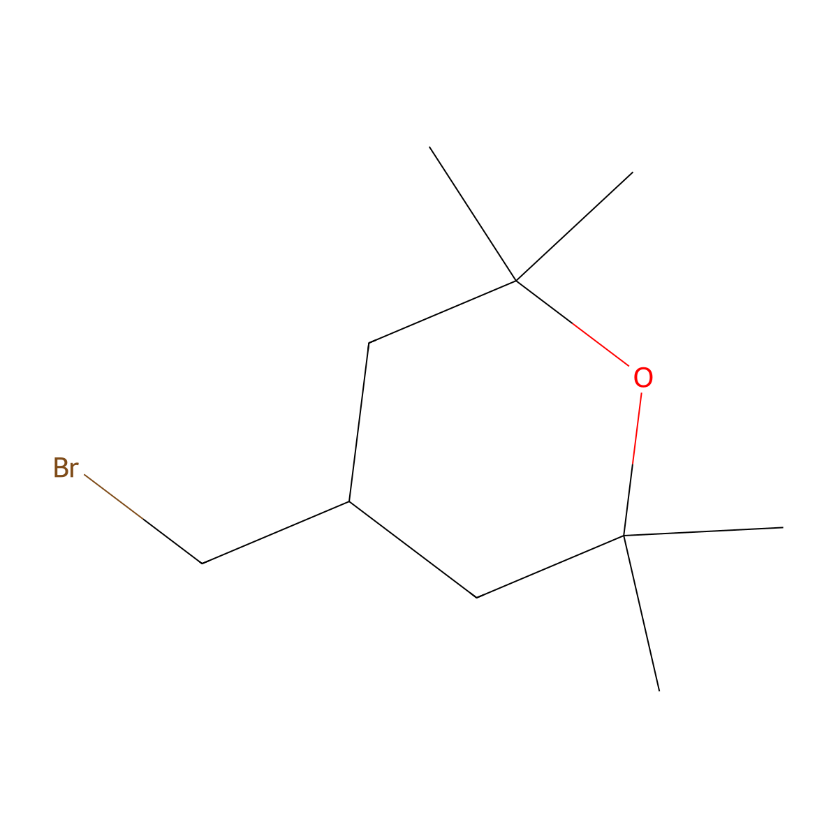 4-(Bromomethyl)-2,2,6,6-tetramethyloxane molecular structure, CAS 1638760-06-1