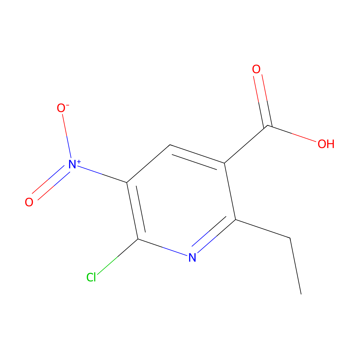 6-Chloro-2-ethyl-5-nitronicotinic acid molecular structure, CAS 1638760-08-3