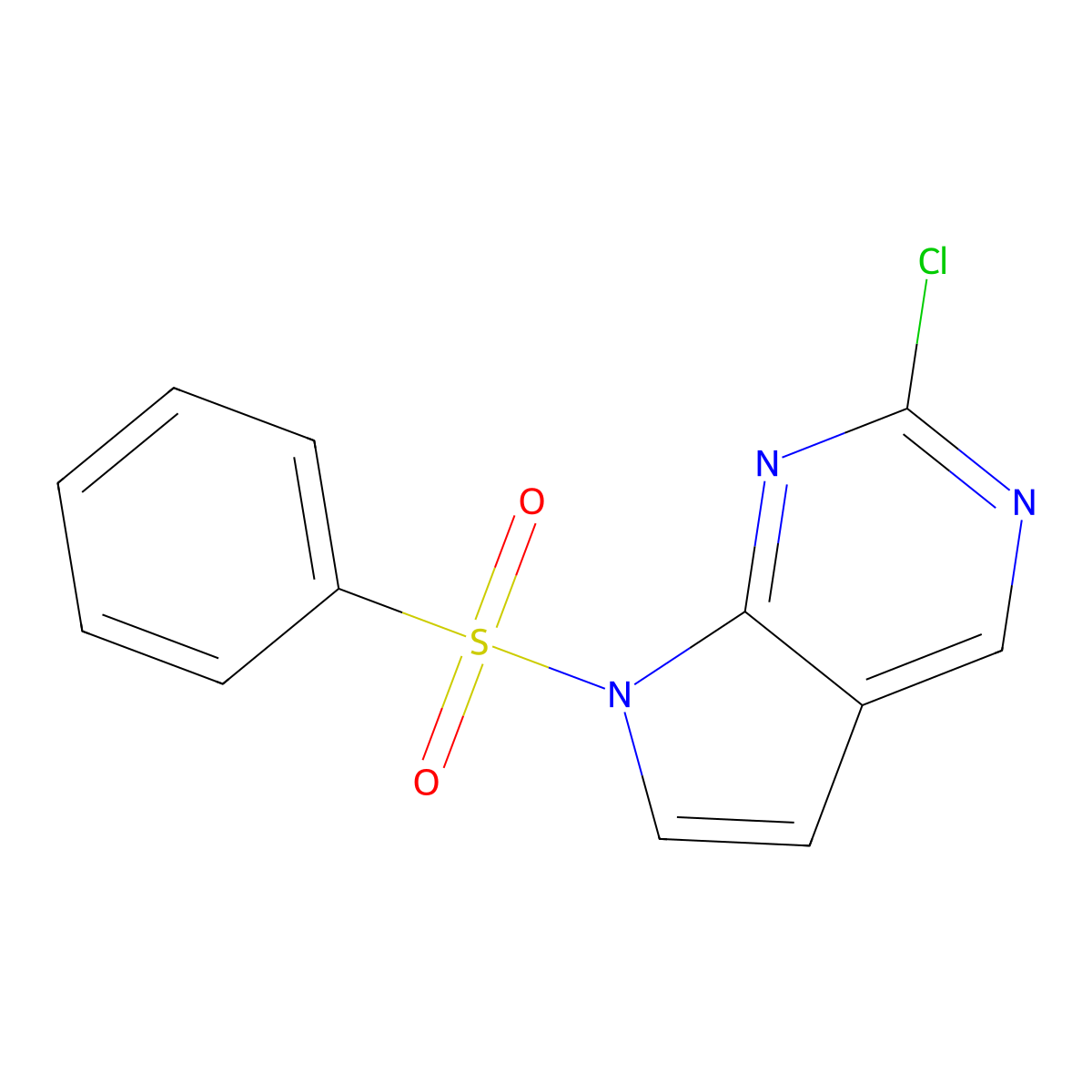 2-Chloro-7-(phenylsulfonyl)-7H-pyrrolo[2,3-d]pyrimidine molecular structure, CAS 1638760-14-1