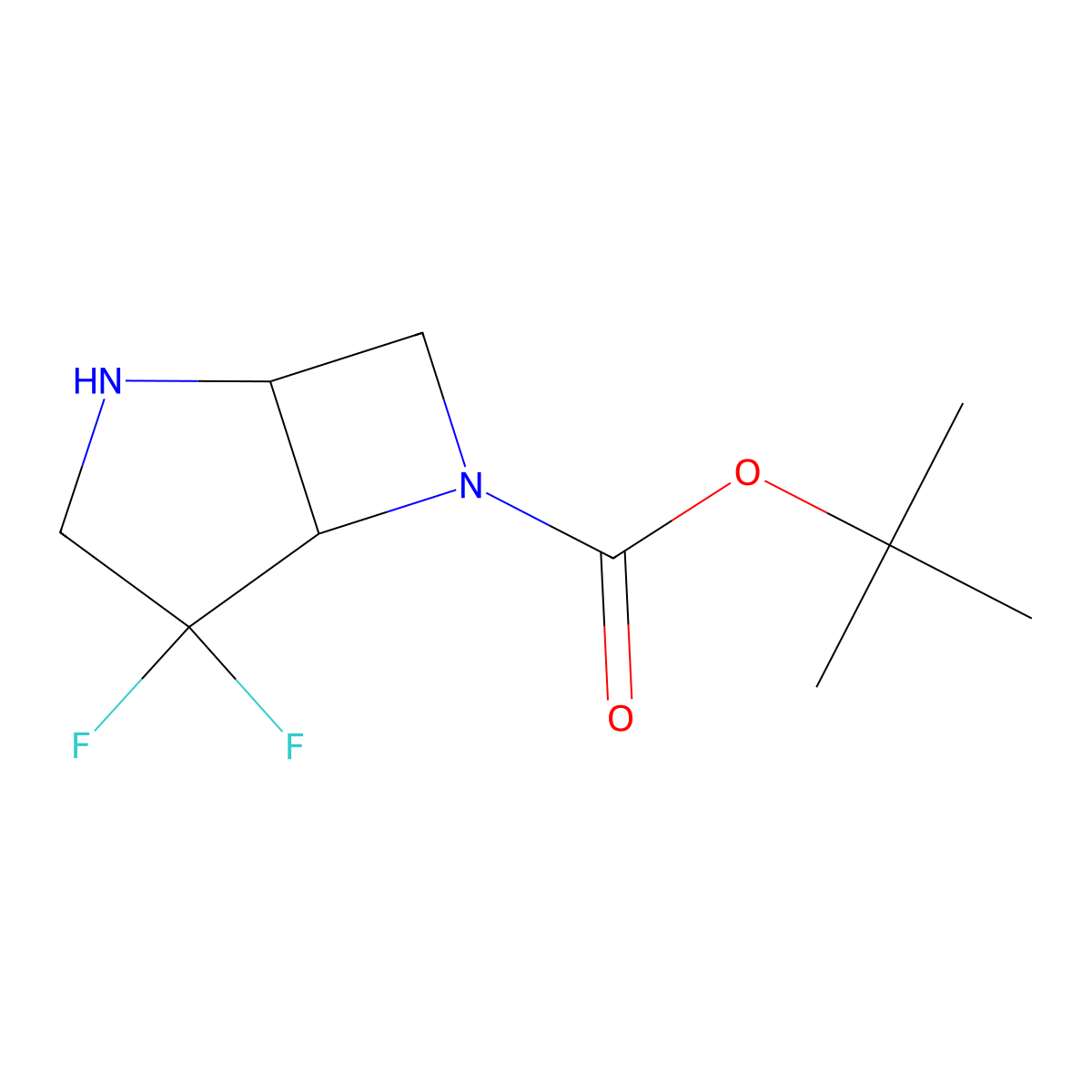 6-Boc-4,4-difluoro-2,6-diazabicyclo[3.2.0]heptane molecular structure, CAS 1638760-20-9