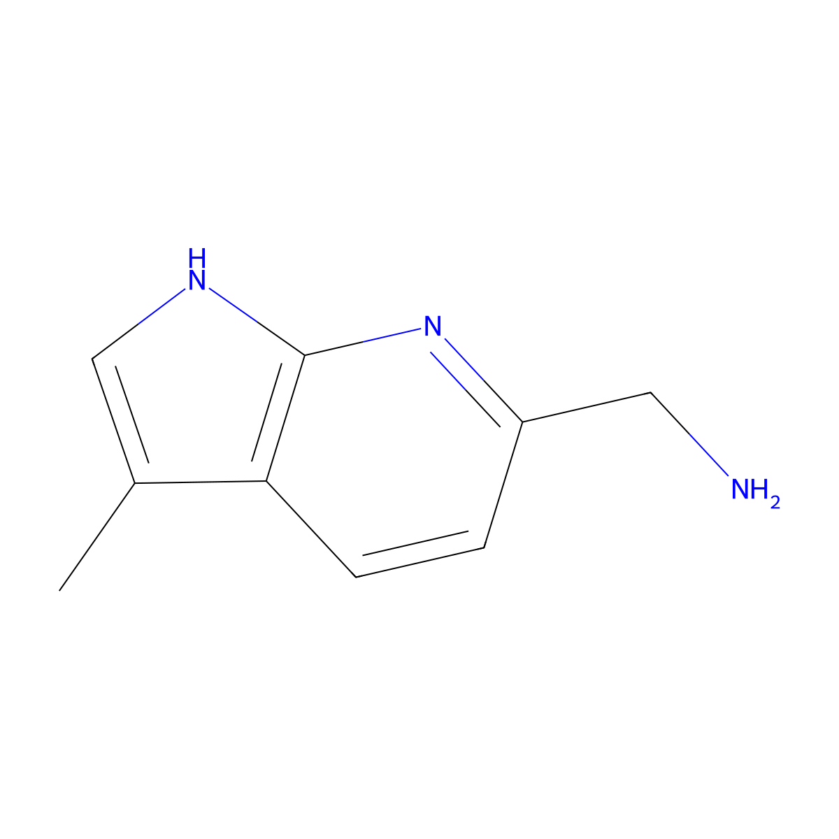 {3-methyl-1H-pyrrolo[2,3-b]pyridin-6-yl}methanamine molecular structure, CAS 1638760-21-0