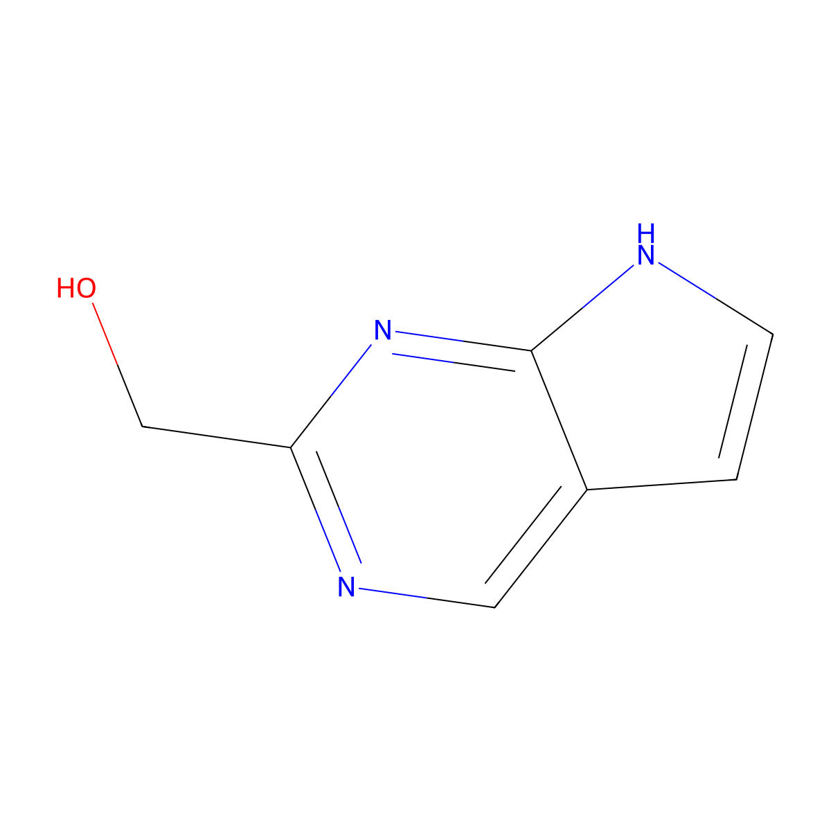 7H-pyrrolo[2,3-d]pyrimidin-2-ylmethanol molecular structure, CAS 1638760-23-2