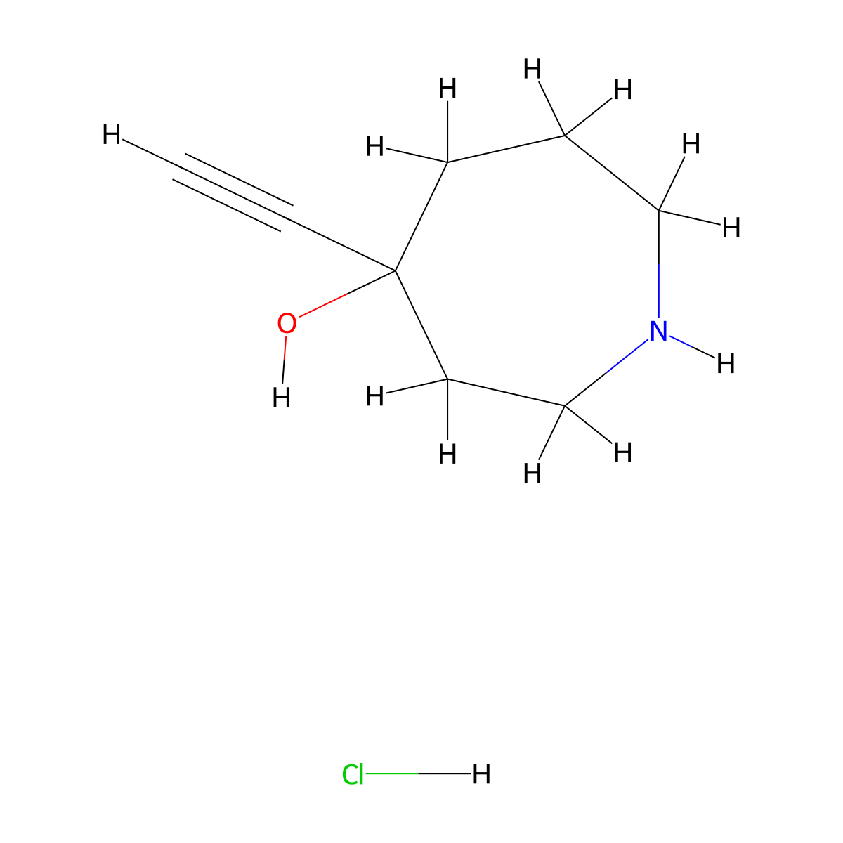 4-Ethynylazepan-4-ol hydrochloride molecular structure, CAS 1638760-27-6