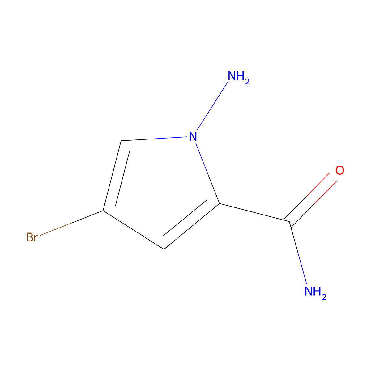 1-Amino-4-bromo-1H-pyrrole-2-carboxamide molecular structure, CAS 1638760-28-7