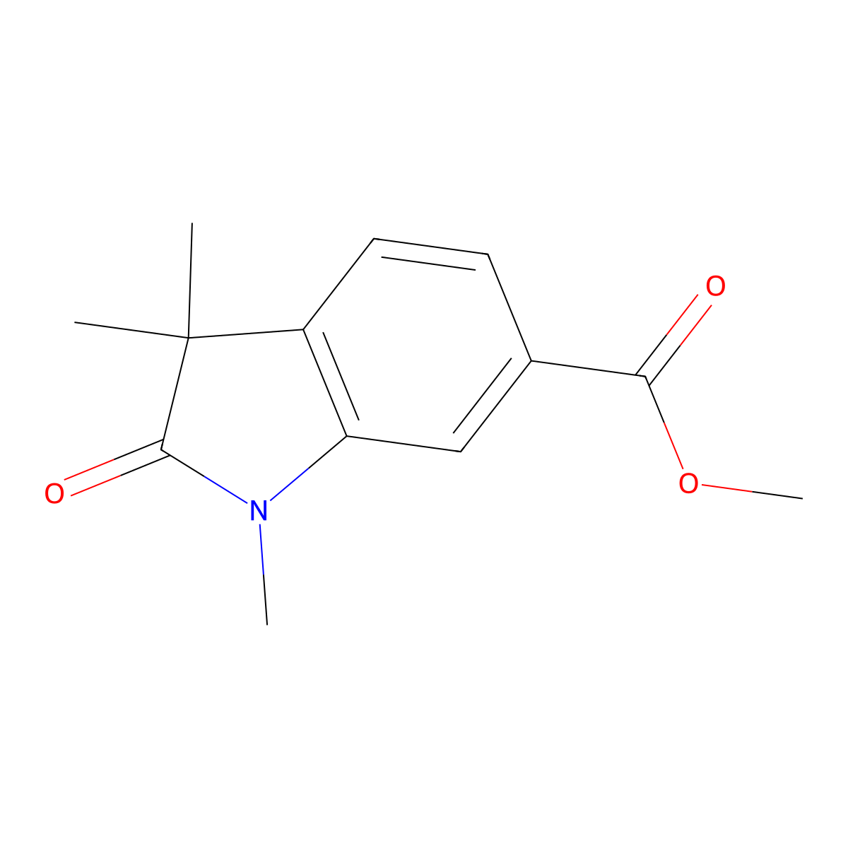 Methyl 1,3,3-trimethyl-2-oxoindoline-6-carboxylate molecular structure, CAS 1638760-34-5