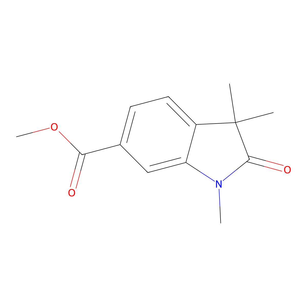 Methyl 1,3,3-trimethyl-2-oxoindoline-6-carboxylate molecular structure, CAS 1638760-34-5