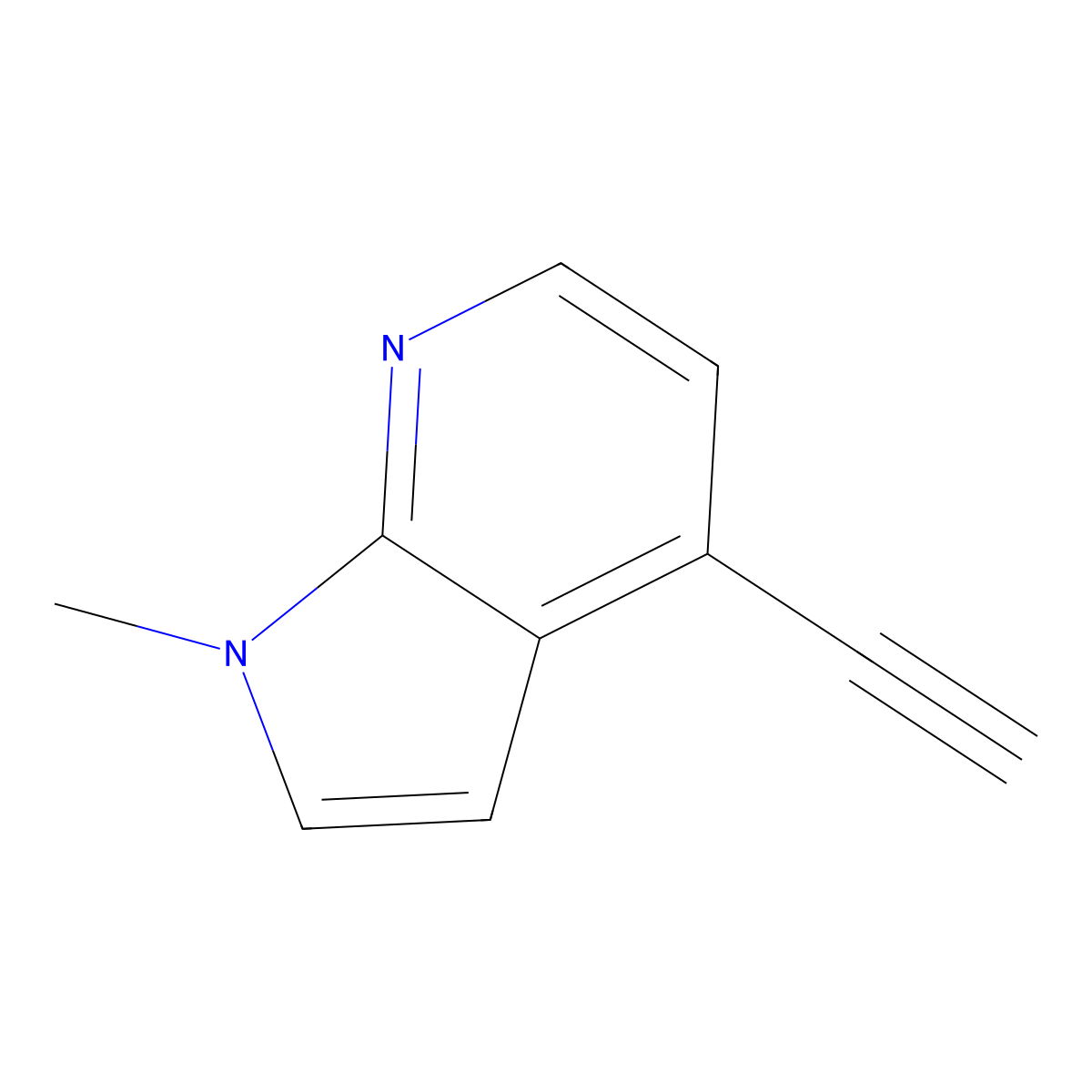 4-ethynyl-1-methyl-1H-pyrrolo[2,3-b]pyridine molecular structure, CAS 1638760-35-6