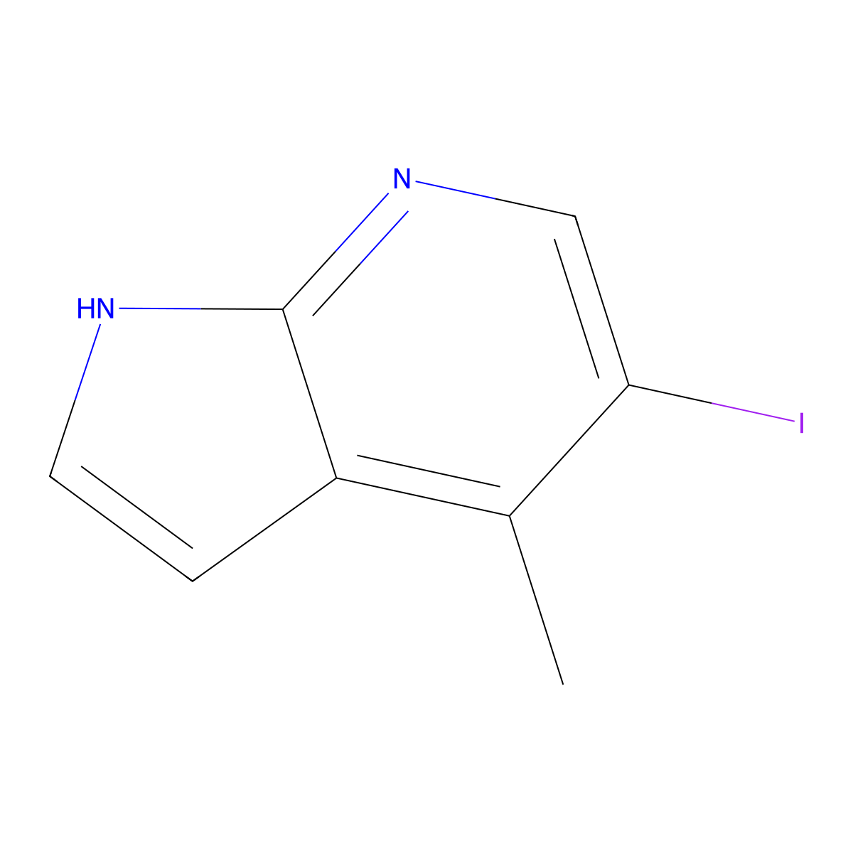 5-iodo-4-methyl-1H-pyrrolo[2,3-b]pyridine molecular structure, CAS 1638760-39-0