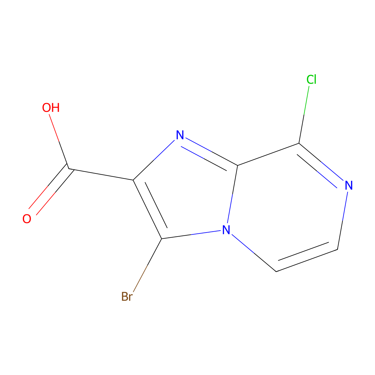 3-Bromo-8-chloroimidazo[1,2-a]pyrazine-2-carboxylic acid molecular structure, CAS 1638760-40-3