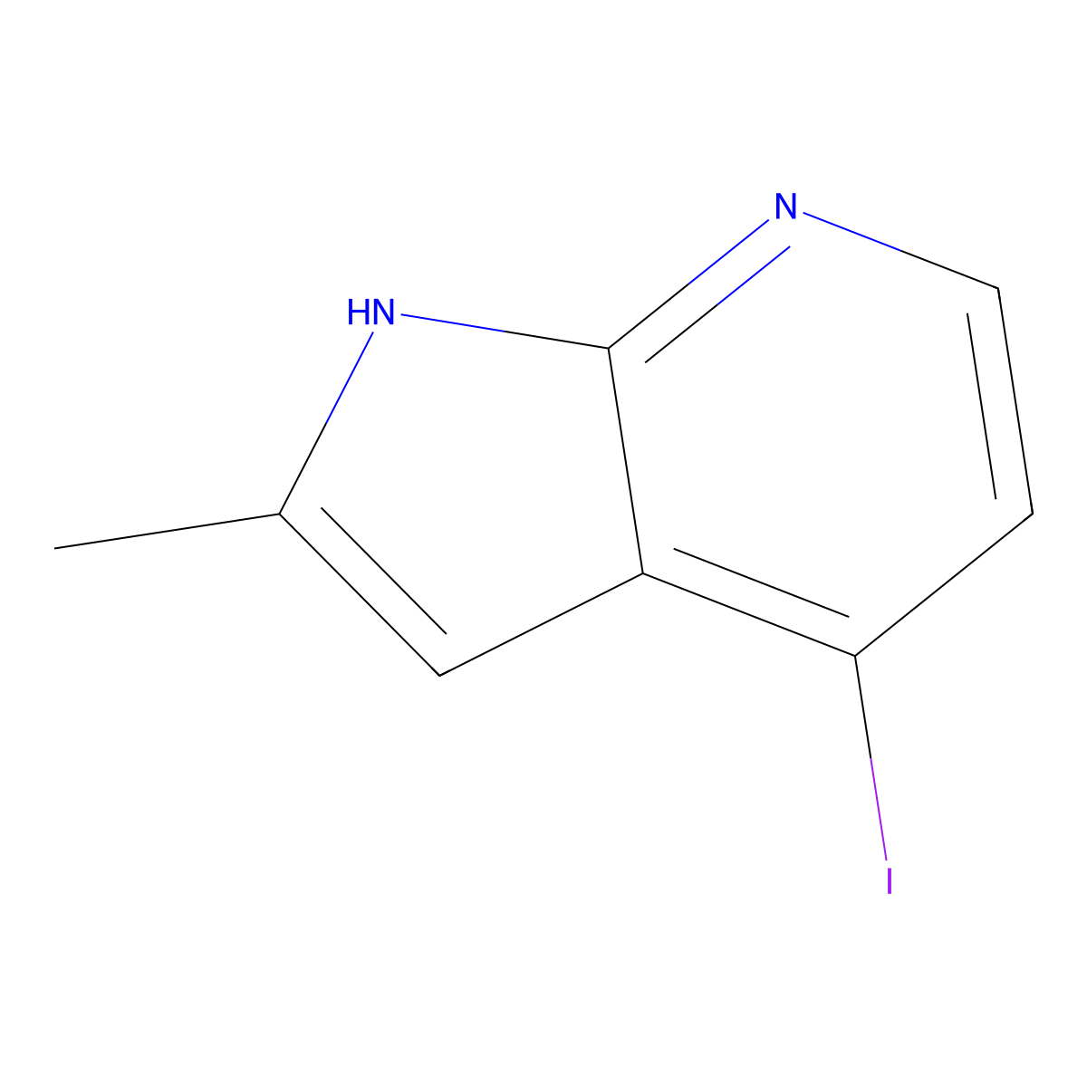 4-iodo-2-methyl-1H-pyrrolo[2,3-b]pyridine molecular structure, CAS 1638760-42-5