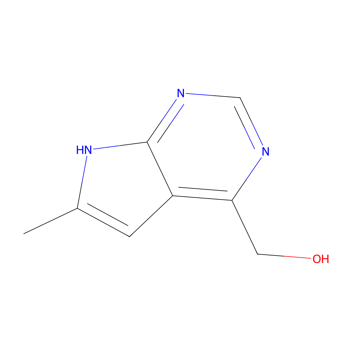 (6-Methyl-7H-pyrrolo[2,3-d]pyrimidin-4-yl)methanol molecular structure, CAS 1638760-50-5