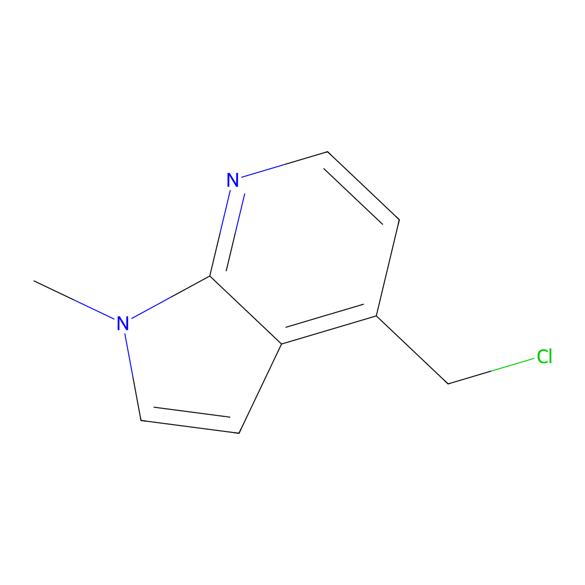 4-(chloromethyl)-1-methyl-1H-pyrrolo[2,3-b]pyridine molecular structure, CAS 1638760-59-4