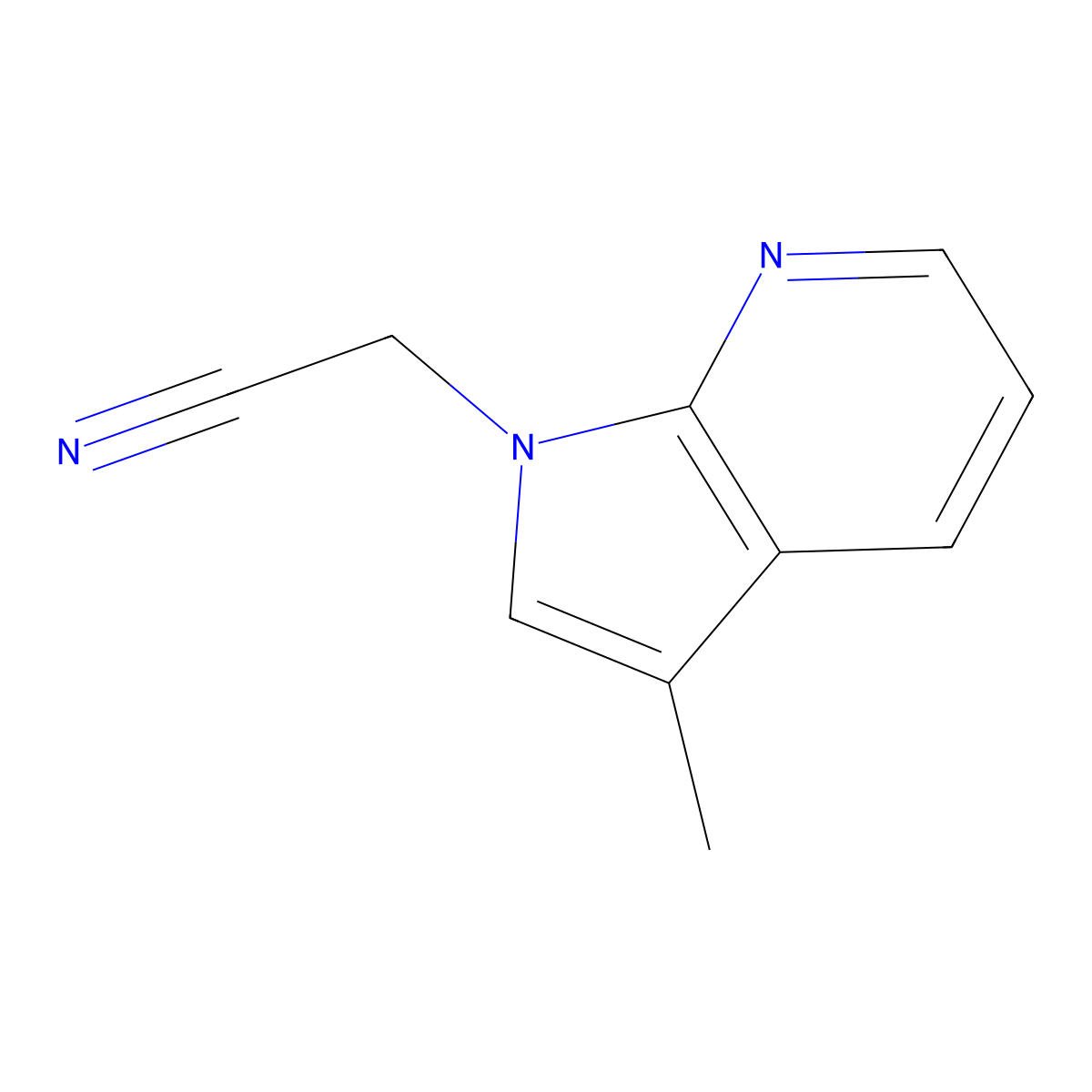 2-{3-methyl-1H-pyrrolo[2,3-b]pyridin-1-yl}acetonitrile molecular structure, CAS 1638760-68-5