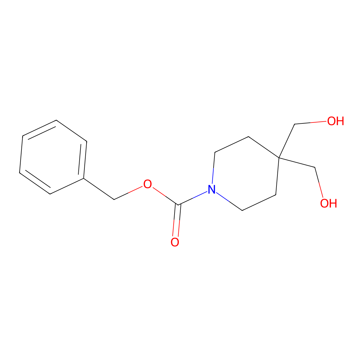 Benzyl 4,4-bis(hydroxymethyl)piperidine-1-carboxylate molecular structure, CAS 1638760-70-9