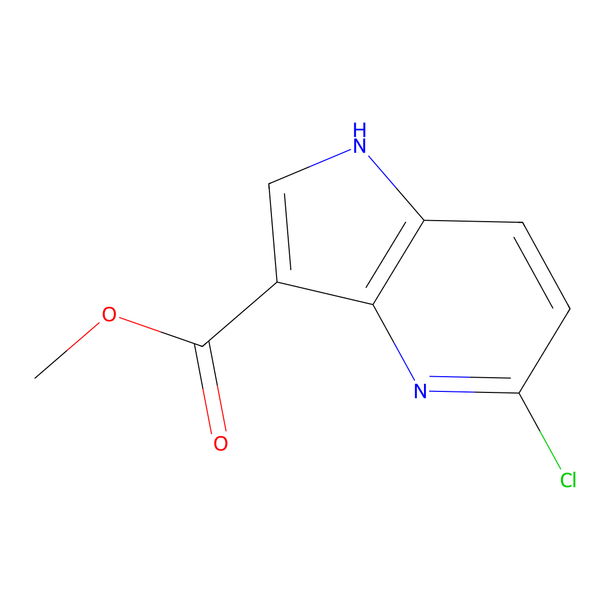 methyl 5-chloro-1H-pyrrolo[3,2-b]pyridine-3-carboxylate molecular structure, CAS 1638760-73-2
