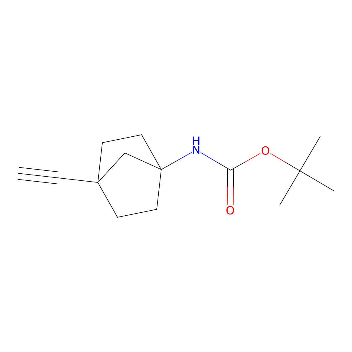 Tert-butyl (4-ethynylbicyclo[2.2.1]heptan-1-yl)carbamate molecular structure, CAS 1638760-74-3