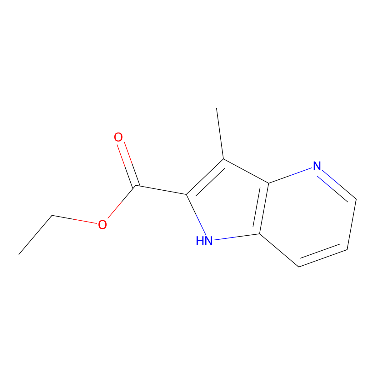 ethyl 3-methyl-1H-pyrrolo[3,2-b]pyridine-2-carboxylate molecular structure, CAS 1638760-78-7