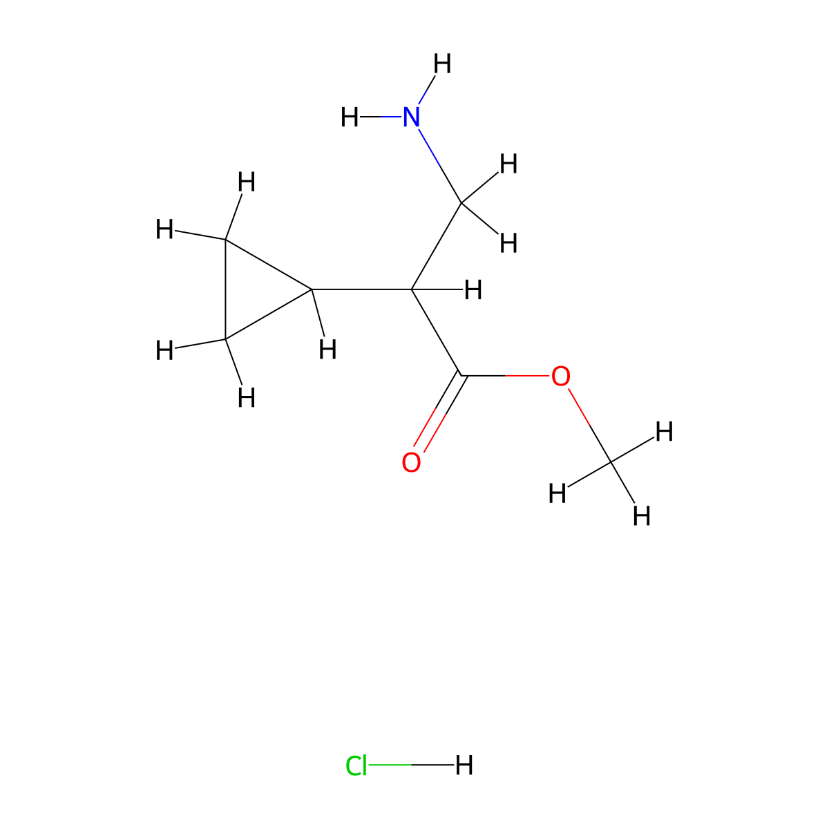 Methyl 3-amino-2-cyclopropyl-propanoate;hydrochloride molecular structure, CAS 1638760-85-6