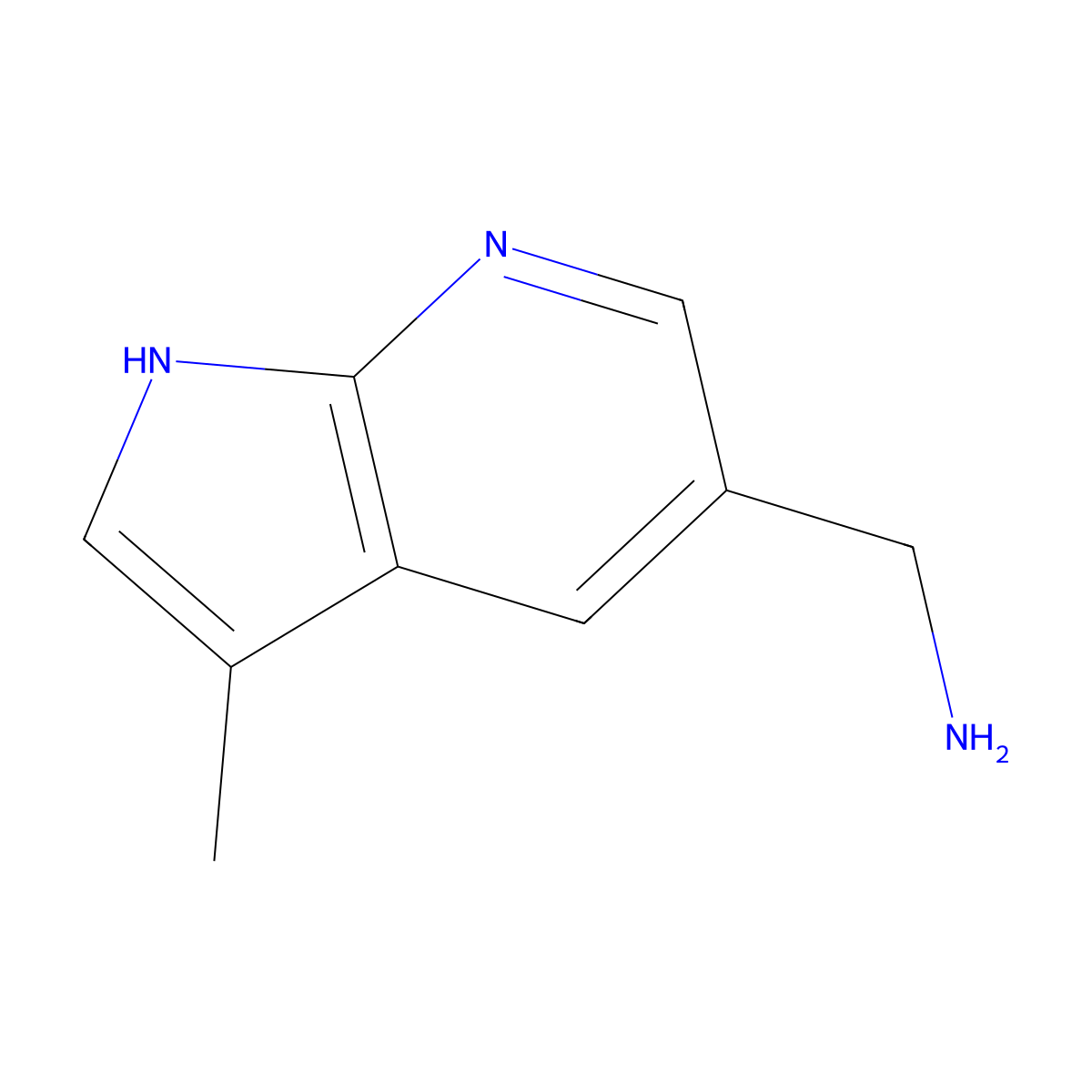 (3-Methyl-1H-pyrrolo[2,3-b]pyridin-5-yl)methanamine molecular structure, CAS 1638760-86-7