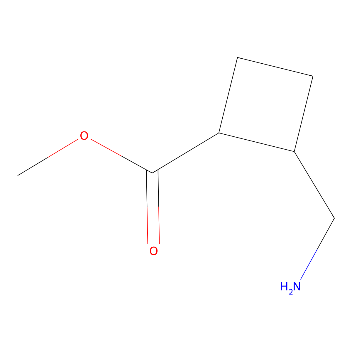 methyl 2-(Aminomethyl)cyclobutane-1-carboxylate molecular structure, CAS 1638760-87-8