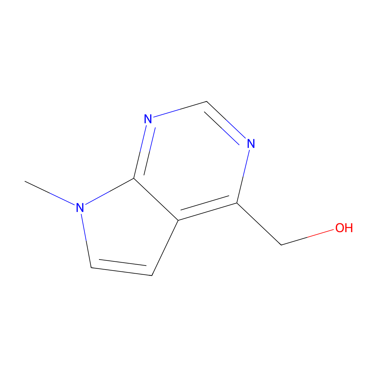 (7-Methyl-7H-pyrrolo[2,3-d]pyrimidin-4-yl)methanol molecular structure, CAS 1638760-88-9