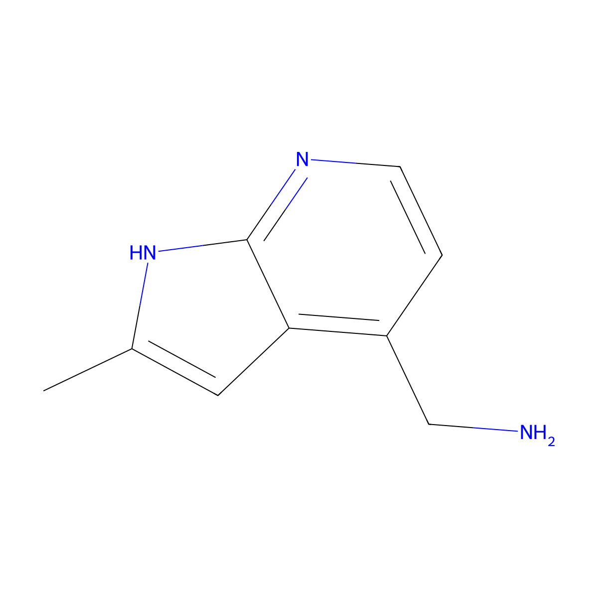 (2-Methyl-1H-pyrrolo[2,3-b]pyridin-4-yl)methanamine molecular structure, CAS 1638760-94-7