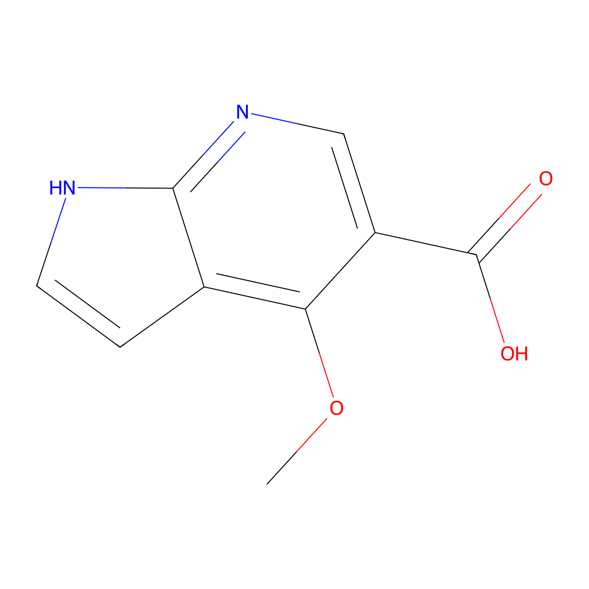 4-methoxy-1H-pyrrolo[2,3-b]pyridine-5-carboxylic acid molecular structure, CAS 1638760-96-9