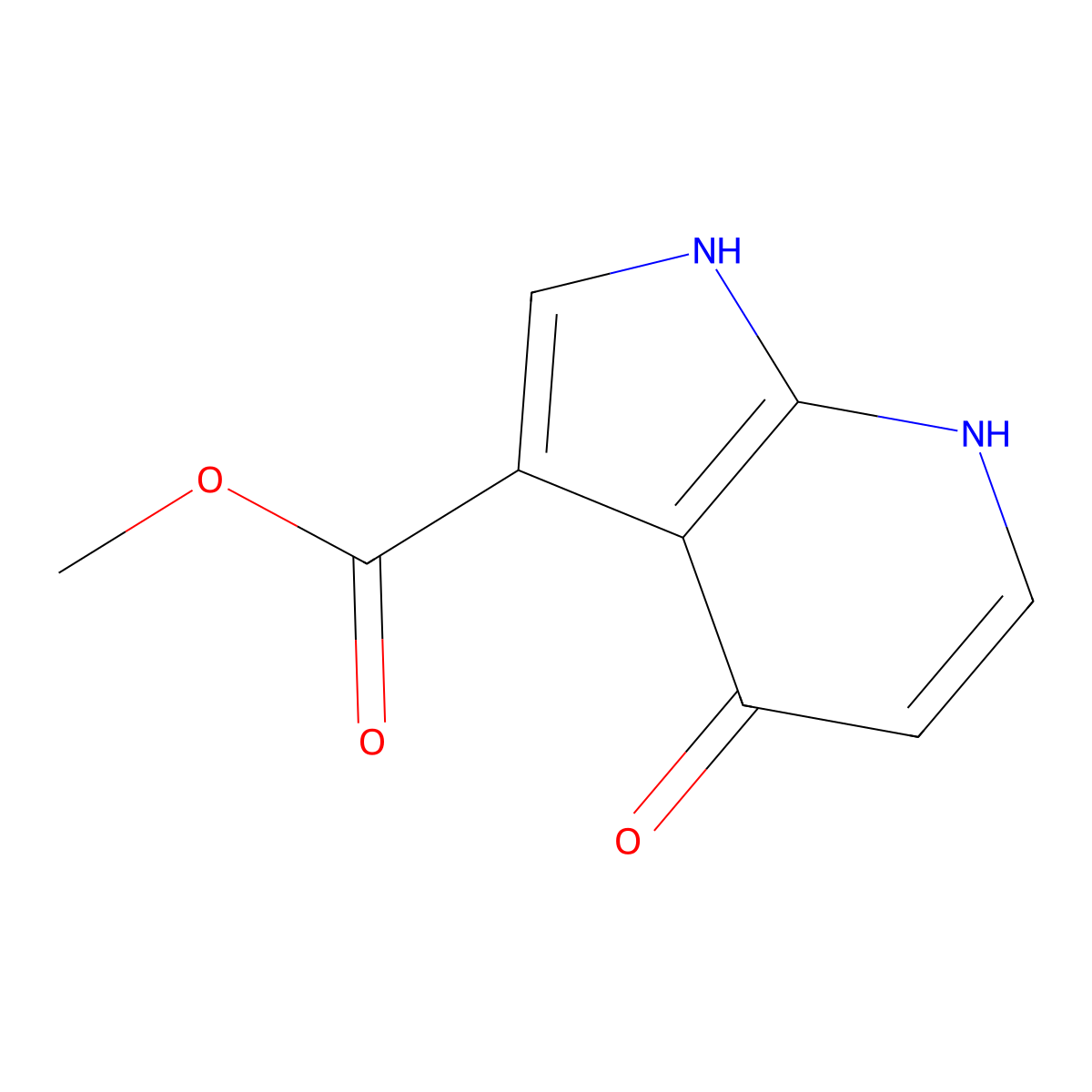 methyl 4-hydroxy-1H-pyrrolo[2,3-b]pyridine-3-carboxylate molecular structure, CAS 1638760-97-0