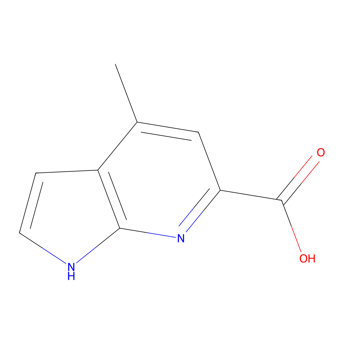 4-methyl-1H-pyrrolo[2,3-b]pyridine-6-carboxylic acid molecular structure, CAS 1638760-99-2