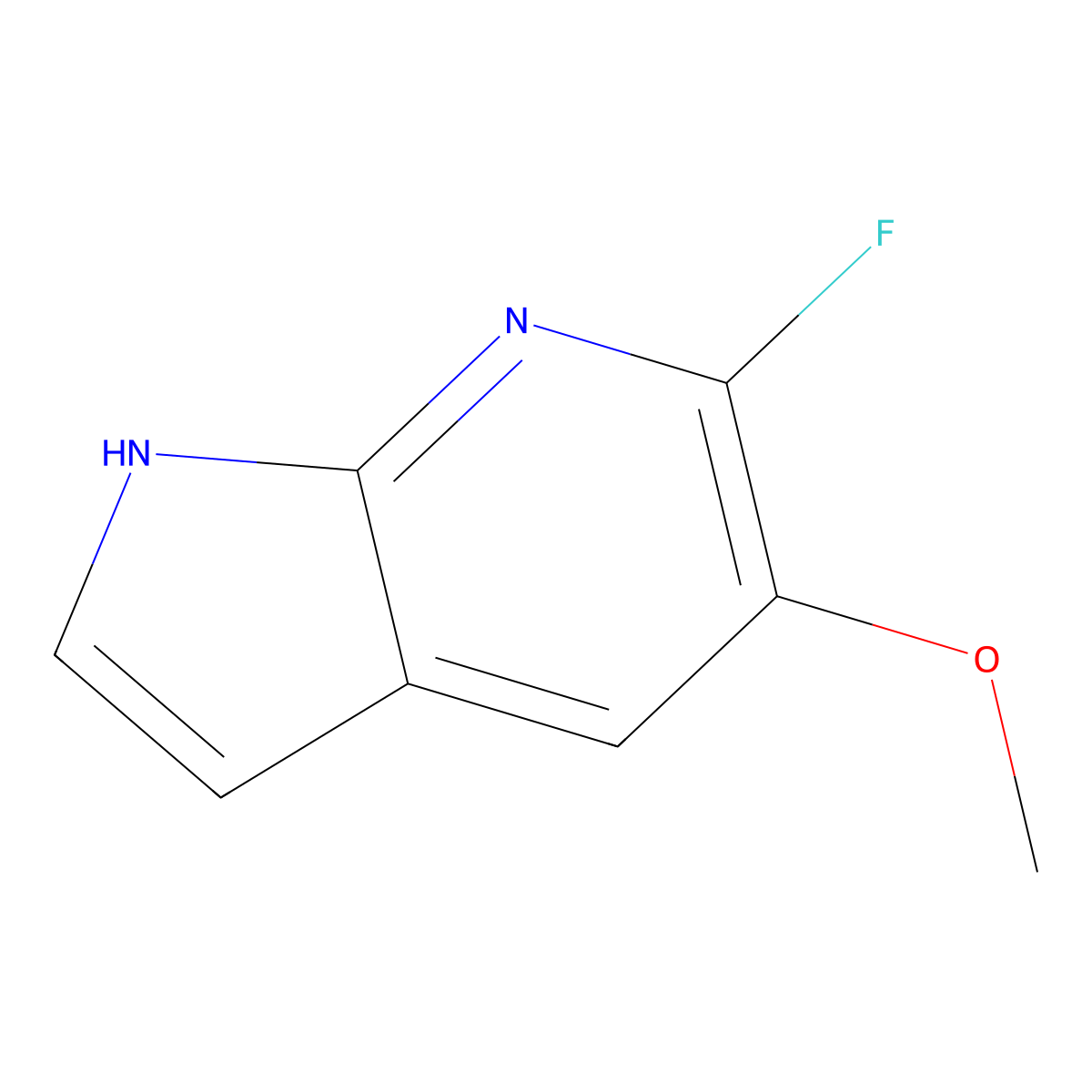 6-fluoro-5-methoxy-1H-pyrrolo[2,3-b]pyridine molecular structure, CAS 1638761-05-3