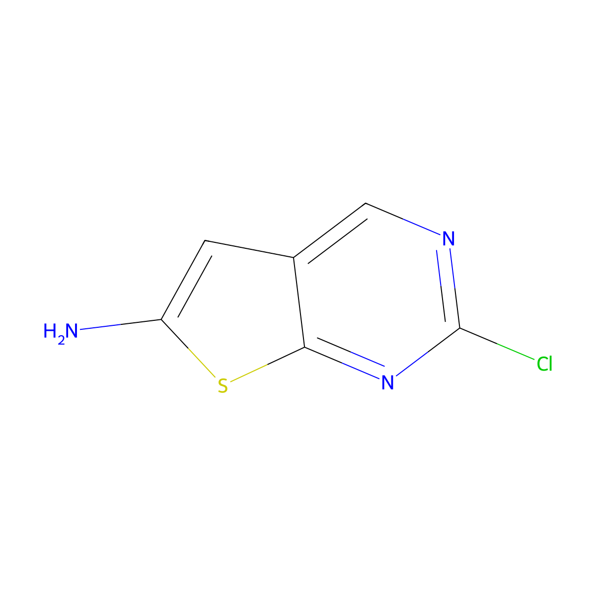2-Chlorothieno[2,3-d]pyrimidin-6-amine molecular structure, CAS 1638761-08-6