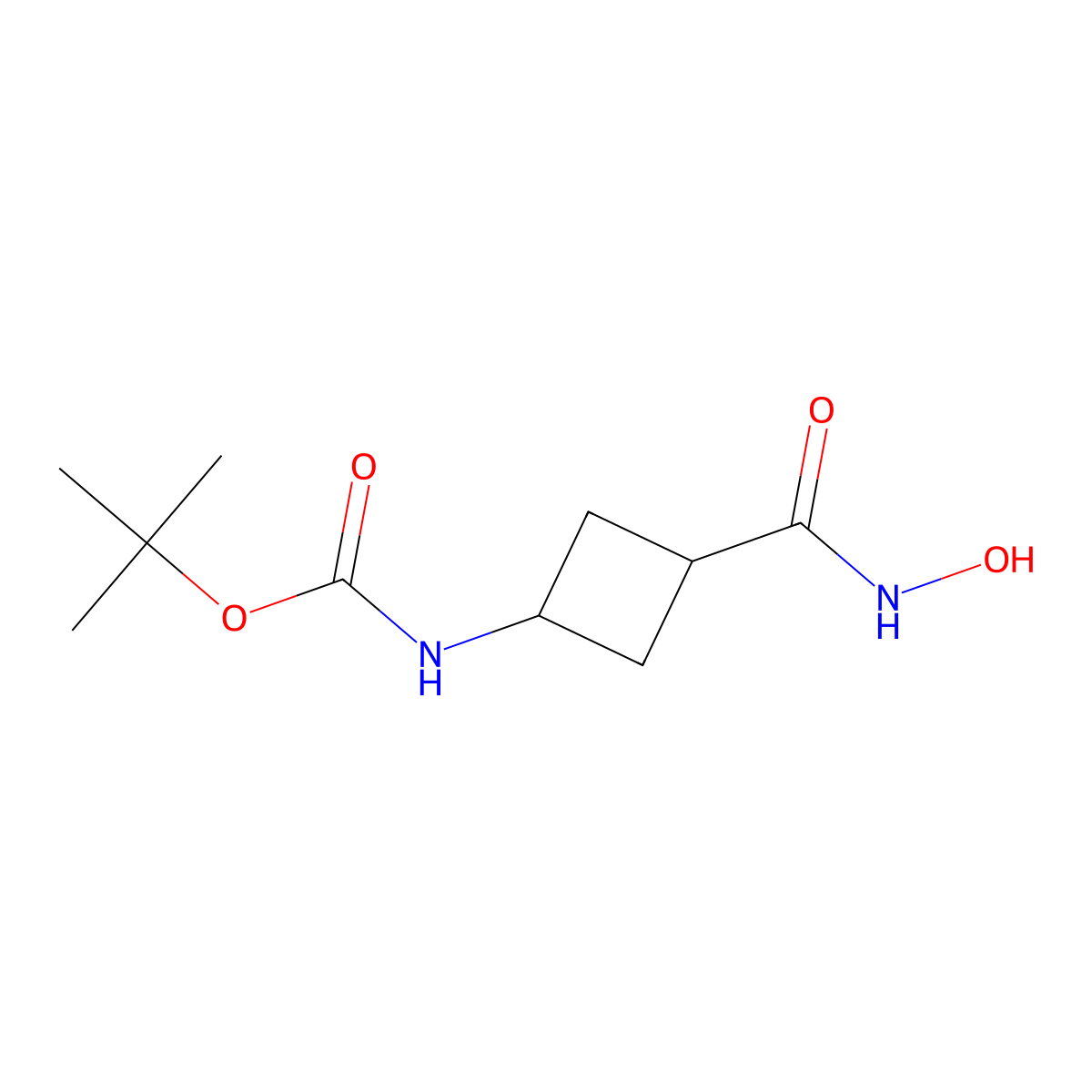 tert-Butyl n-[3-(hydroxycarbamoyl)cyclobutyl]carbamate molecular structure, CAS 1638761-12-2