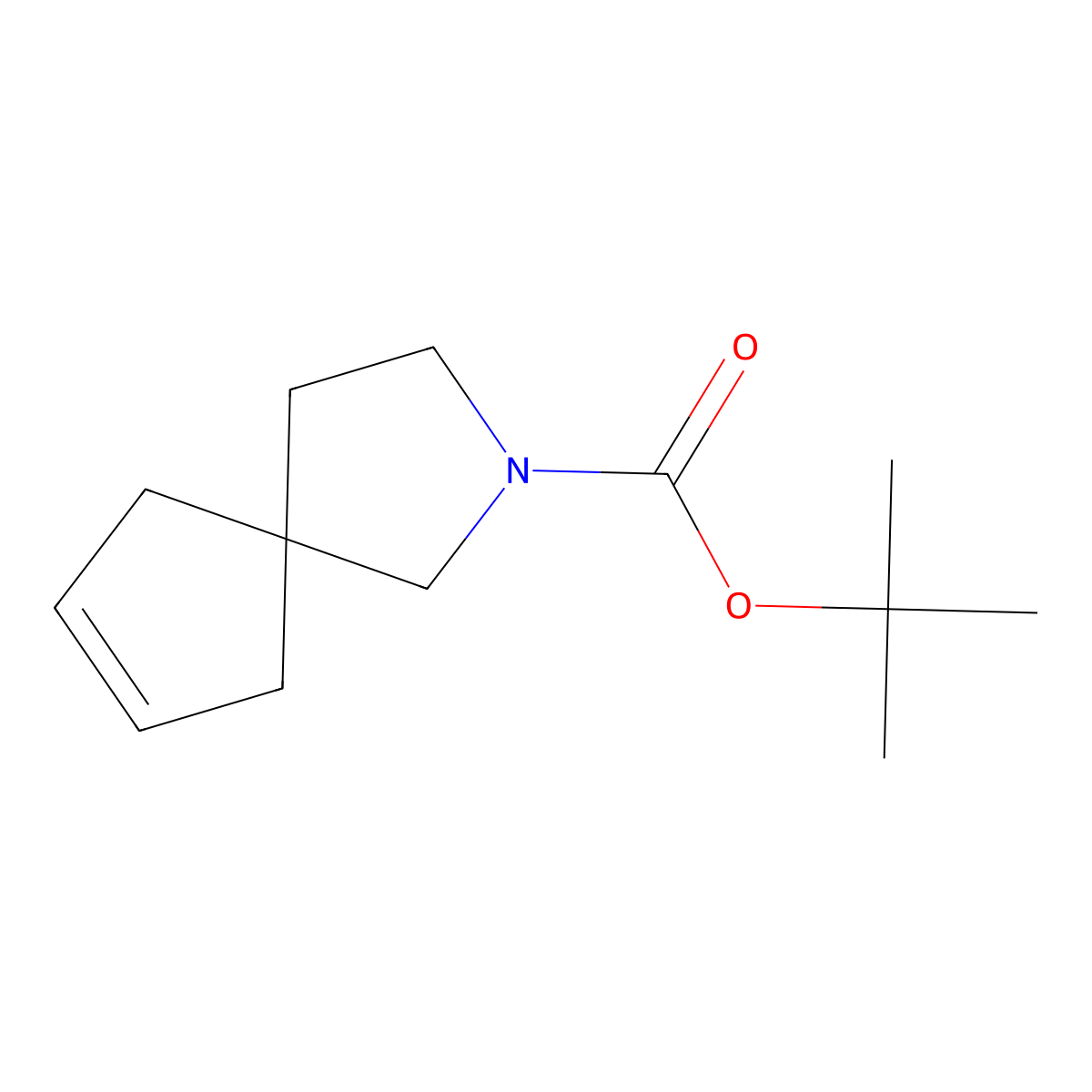tert-Butyl 2-azaspiro[4.4]non-7-ene-2-carboxylate molecular structure, CAS 1638761-14-4