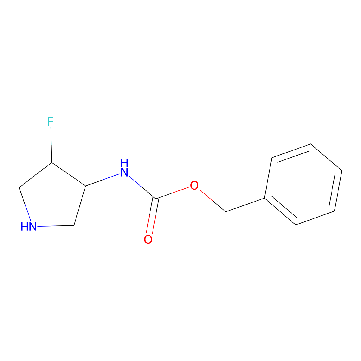Benzyl ((3R,4R)-4-fluoropyrrolidin-3-yl)carbamate molecular structure, CAS 1638761-20-2
