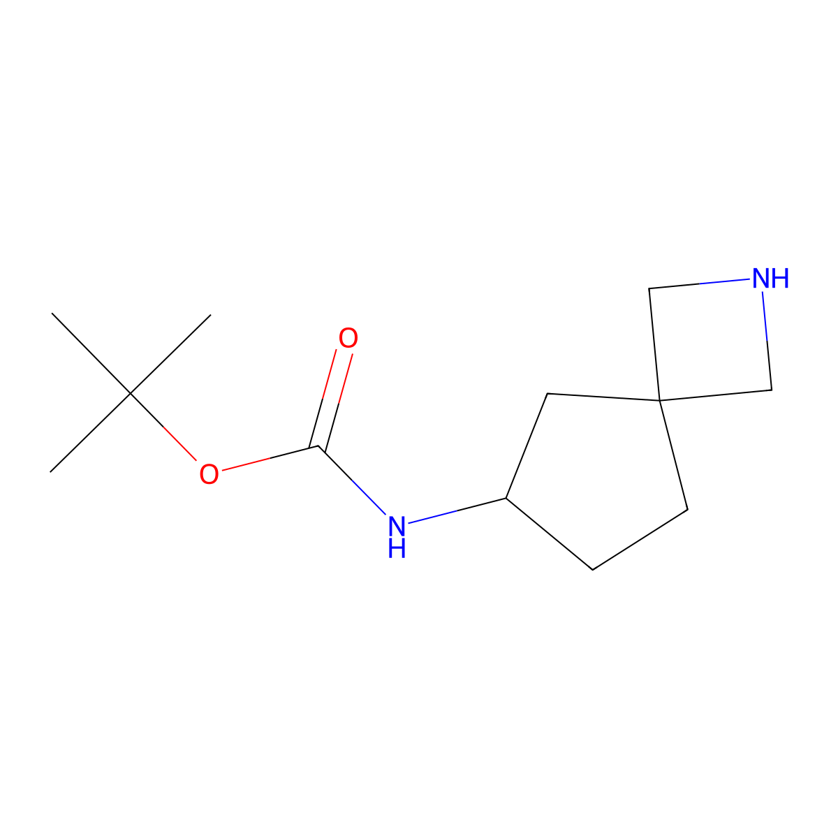 tert-butyl N-{2-azaspiro[3.4]octan-6-yl}carbamate molecular structure, CAS 1638761-24-6