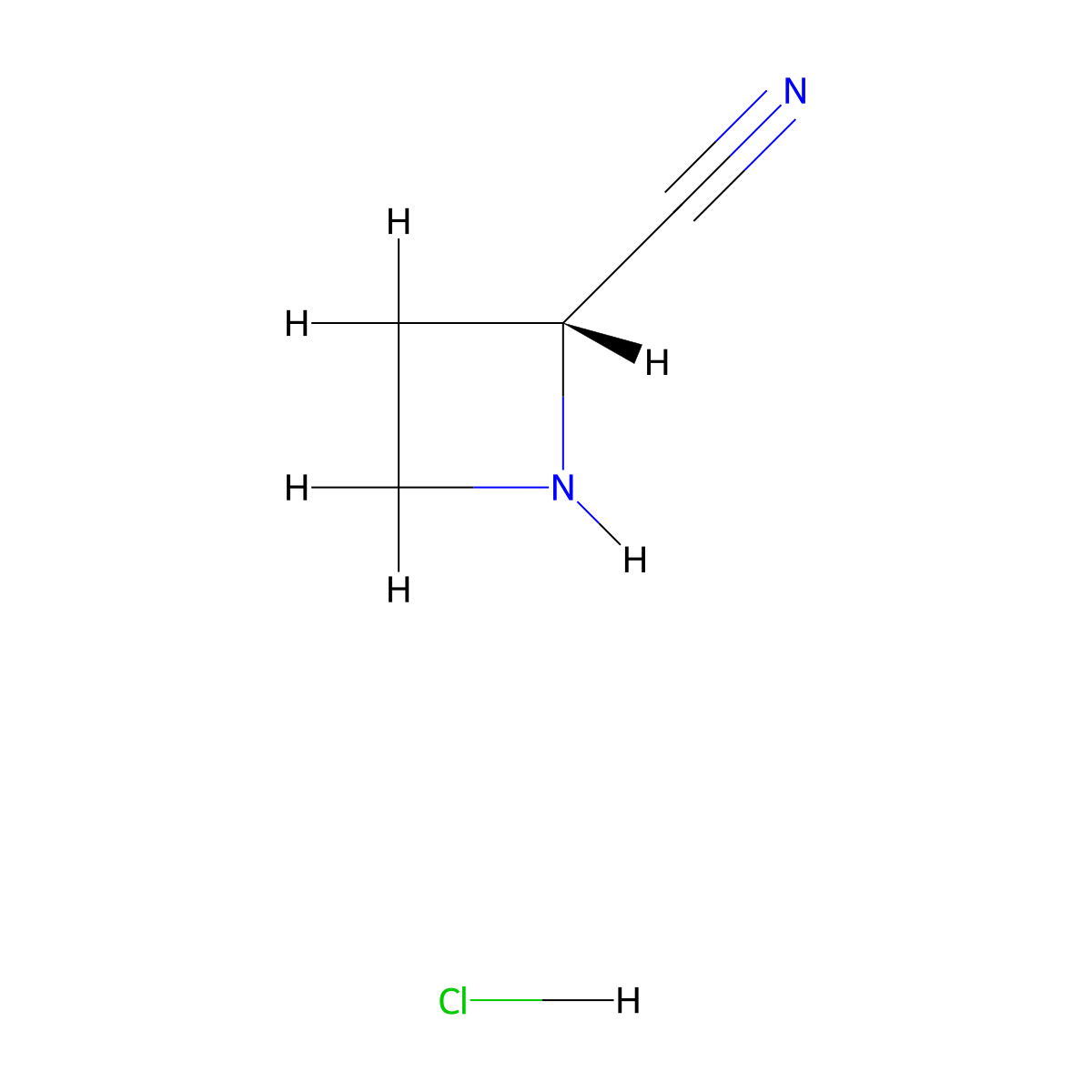 (2R)-Azetidine-2-carbonitrile hydrochloride molecular structure, CAS 1638761-27-9