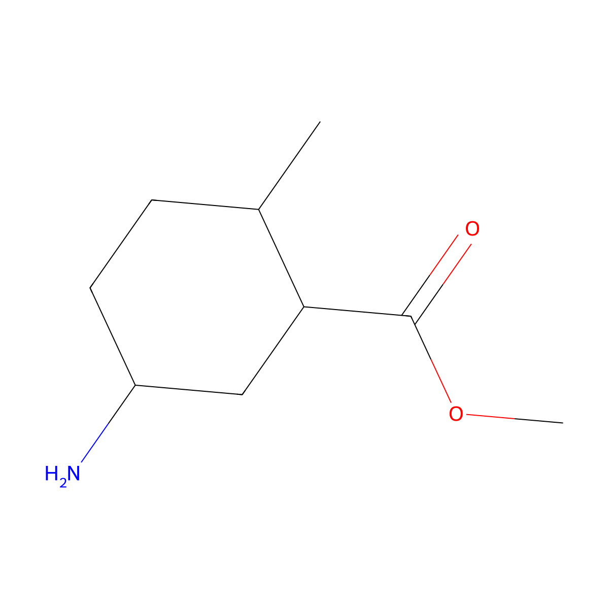 Methyl 5-amino-2-methylcyclohexane-1-carboxylate molecular structure, CAS 1638761-36-0