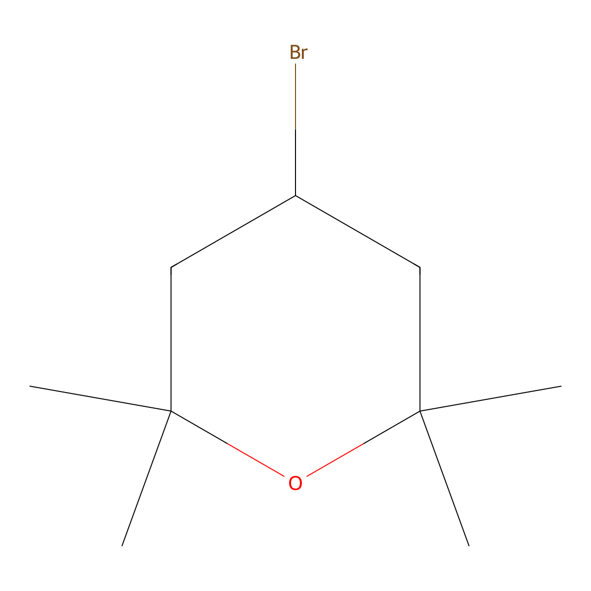 4-Bromo-2,2,6,6-tetramethyloxane molecular structure, CAS 1638761-40-6