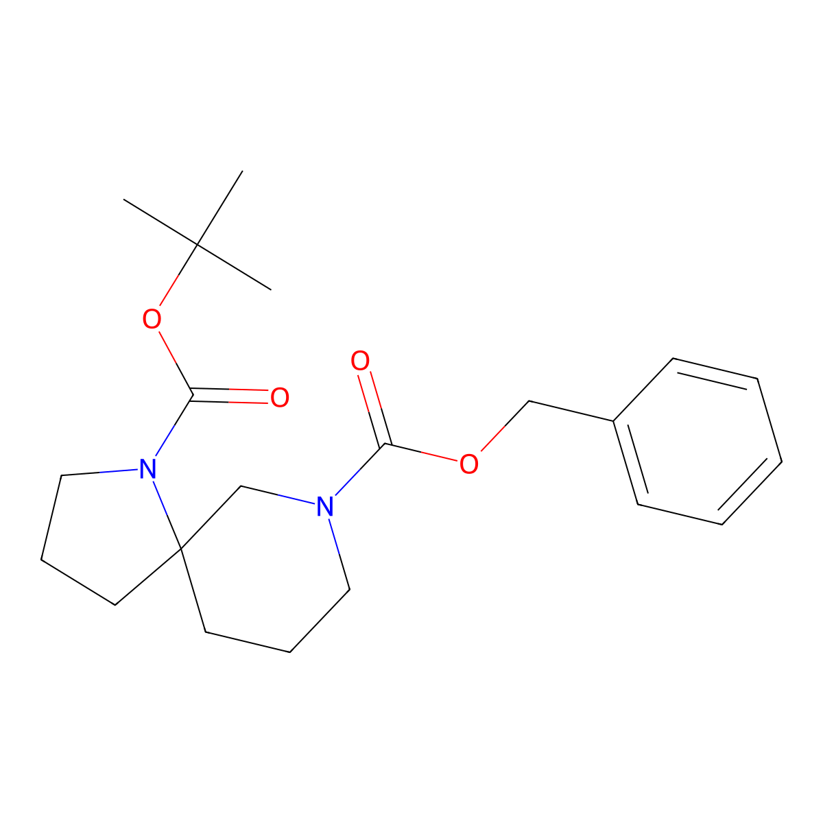 7-Benzyl 1-tert-butyl 1,7-diazaspiro[4.5]decane-1,7-dicarboxylate molecular structure, CAS 1638761-41-7