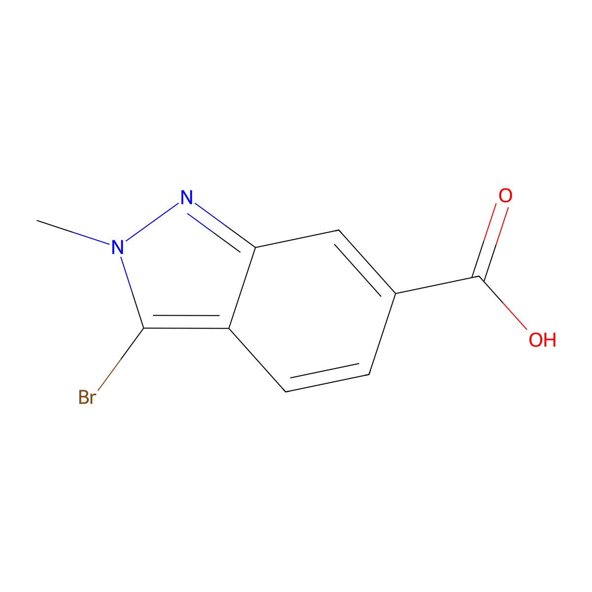 3-Bromo-2-methyl-2H-indazole-6-carboxylic acid molecular structure, CAS 1638761-43-9